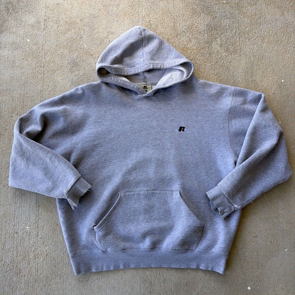 Russell Athletic Pro Cotton Heather Grey Pullover Hoodie Sweater Men’s Size XL